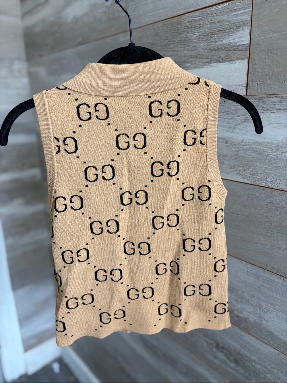 GG sleeveless knit polo shirt - Picture 3 of 8